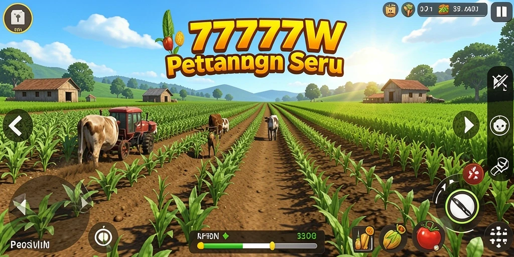 Screenshot gameplay menunjukkan aktivitas bertani yang seru dan menarik.