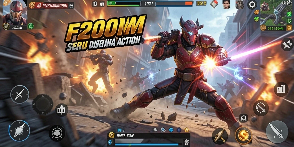 Tampilan gameplay F200M yang intens dan mendebarkan.