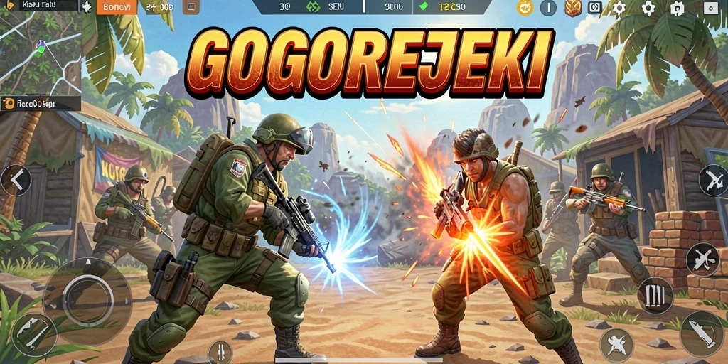 Gameplay memukau di arena GOGOREJEKI dengan pertarungan seru.