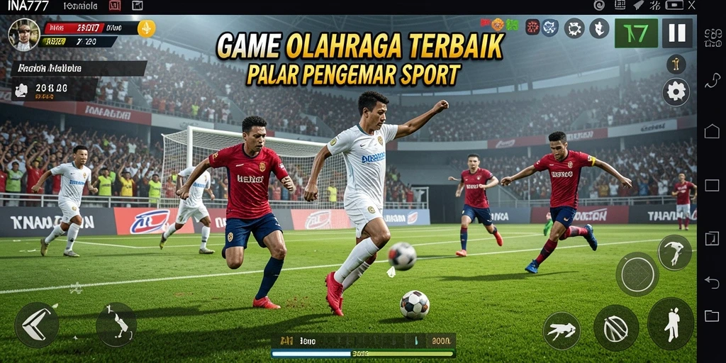 Tampilan gameplay seru dalam aplikasi INA777 yang menghadirkan olahraga.