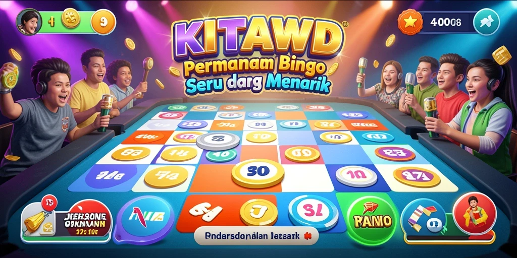 Tampilan gameplay seru di KITAWD dengan angka-angka Bingo yang berwarna-warni.