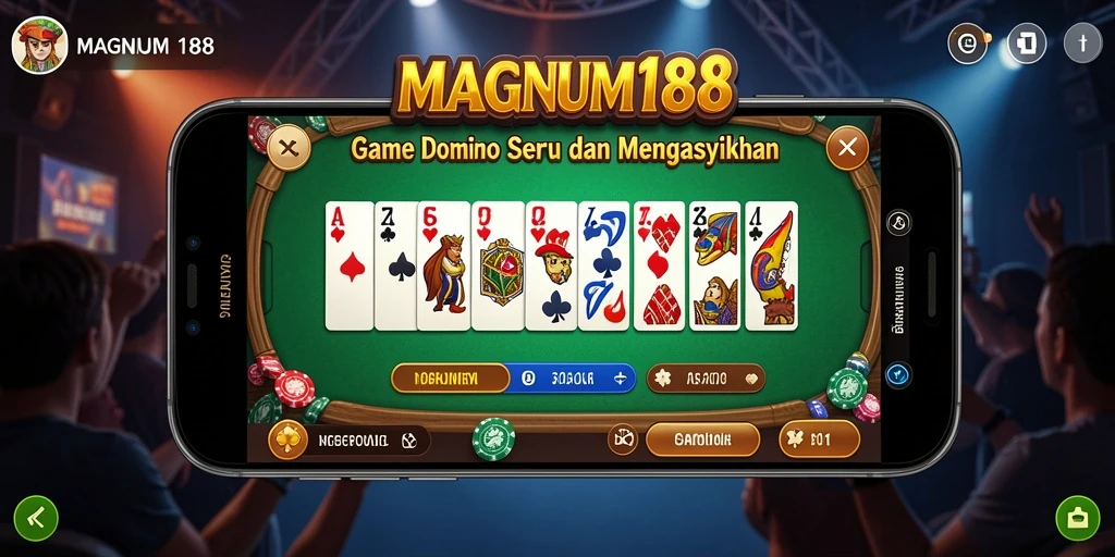Screenshot gameplay MAGNUM188 menampilkan aksi seru dalam permainan Domino.