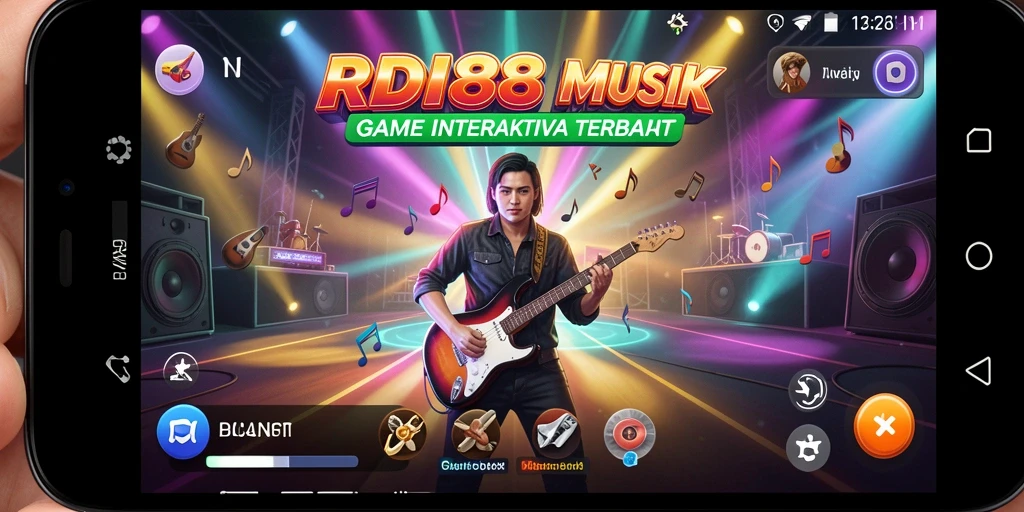 Screenshot utama RDI88 menampilkan gameplay seru dengan tantangan musik.