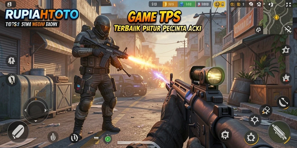 Tangkapan layar RUPIAHTOTO menampilkan aksi tembak-menembak yang seru.