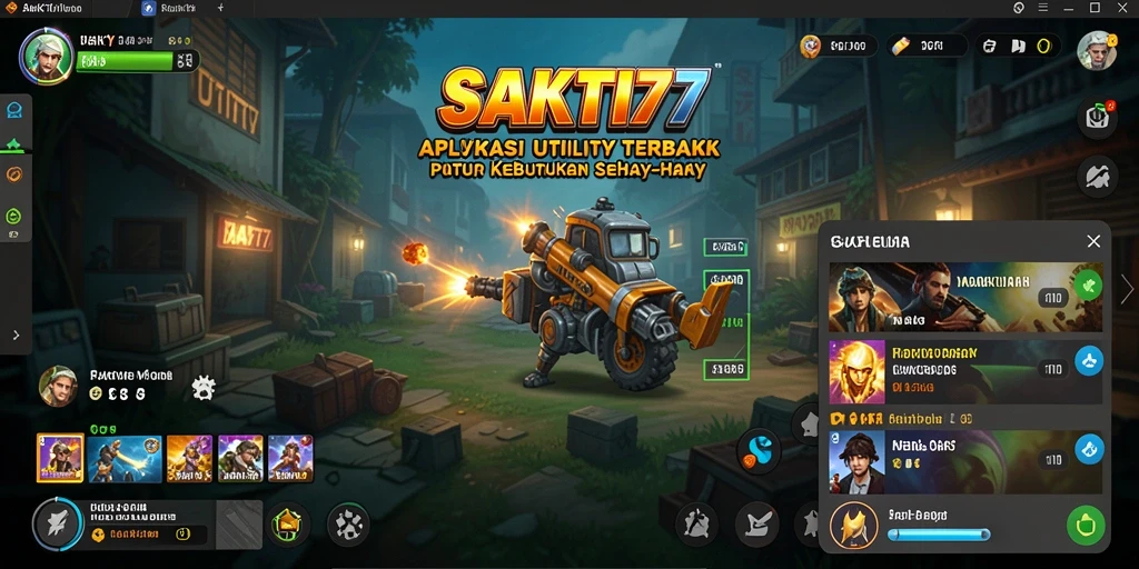 Tampilan antarmuka utama aplikasi SAKTI77 yang intuitif