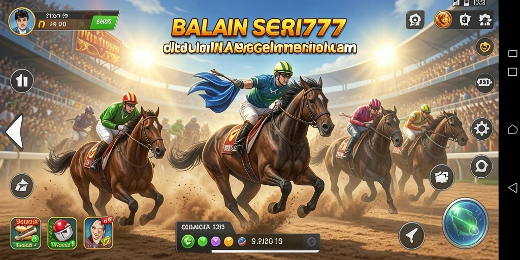 Tampilan gameplay balapan SENSASI777 yang menegangkan.