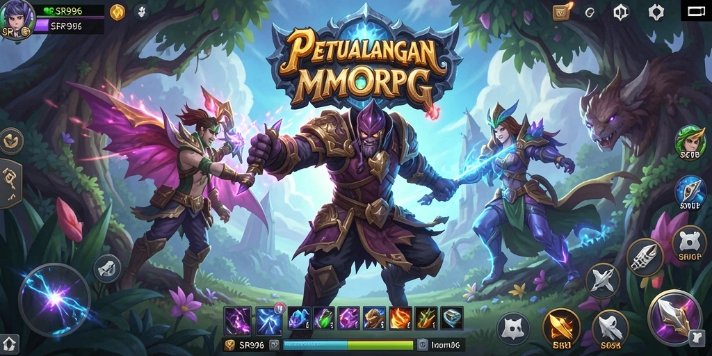 Screenshot menampilkan gameplay menakjubkan dari dunia MMORPG SR996.