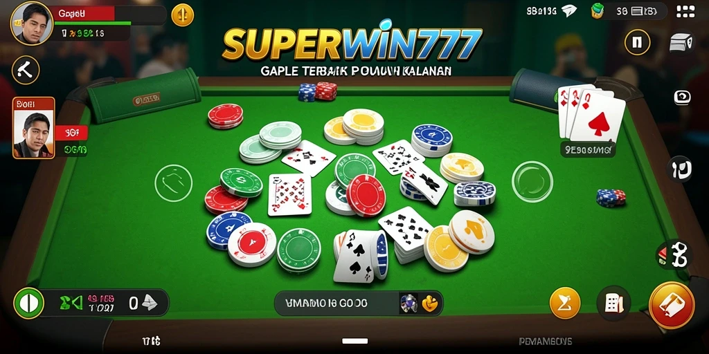 Screenshot gameplay SUPERWIN777 menampilkan keseruan bermain Gaple.