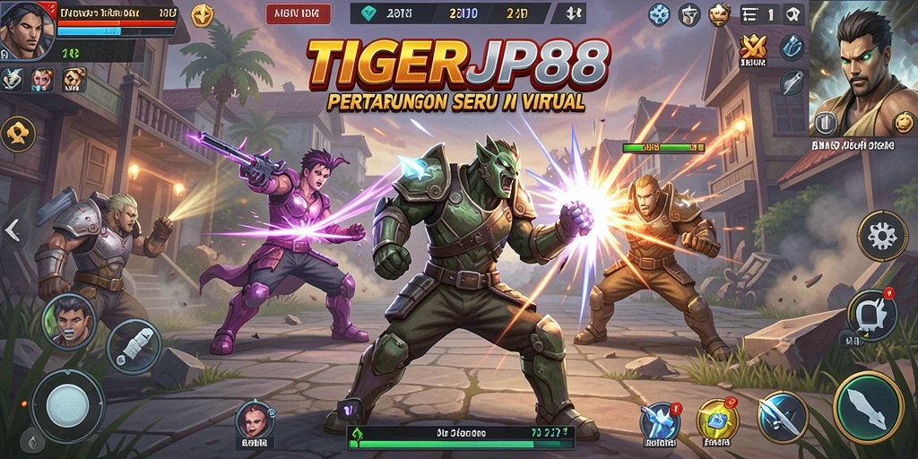 Screenshot gameplay <strong>TIGERJP88</strong> menampilkan aksi pertarungan yang seru.