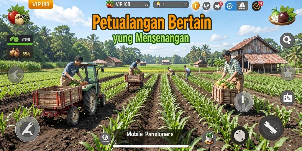 Tampilan screenshot game VIP188 menunjukkan aktivitas bertani yang menarik.
